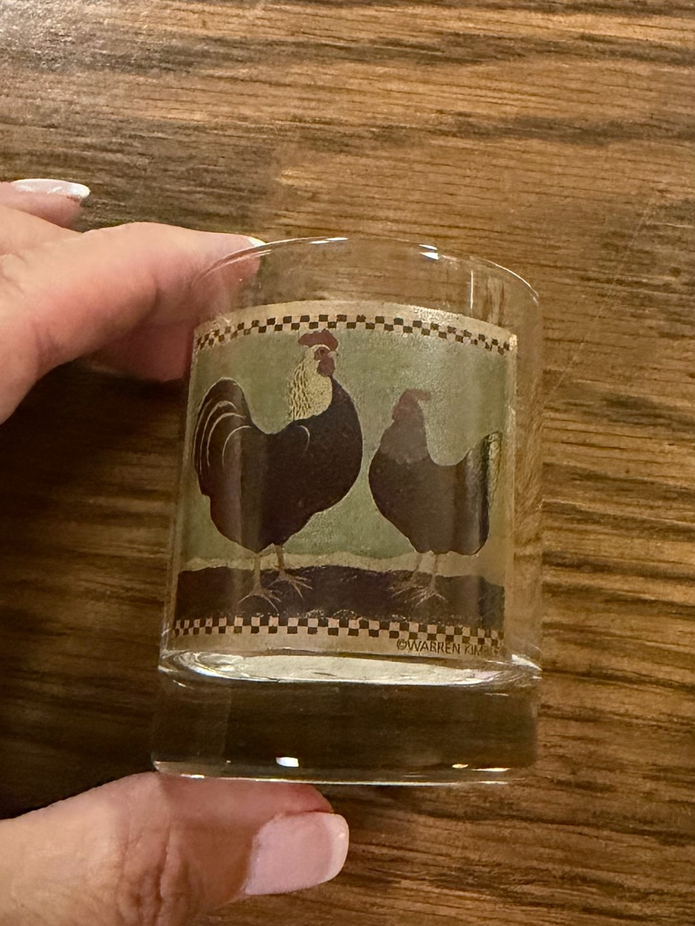 Warren Kimble Rooster votive candle holder
